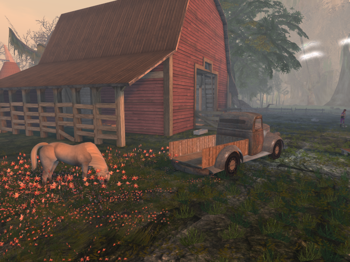 sunset on the farm